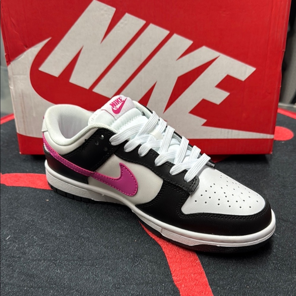 Nike White and Pink Low-Top Sneakers